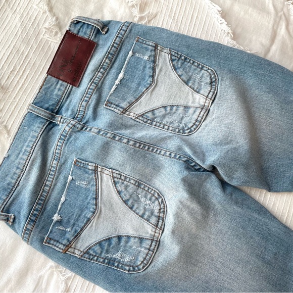 One X Oneteaspoon Patchwork Distressed Jeans Size 24 - Picture 5 of 7
